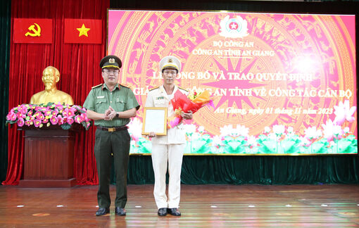 Công bố quyết định bổ nhiệm Trưởng phòng An ninh điều tra Công an An Giang