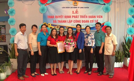 Liên đoàn Lao động TP. Long Xuyên thành lập mới công đoàn cơ sở