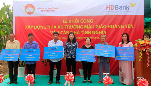 Khởi công nhà ăn Trường Mẫu giáo Hoàng Yến và nhà Tình nghĩa ở Mỹ Hòa Hưng