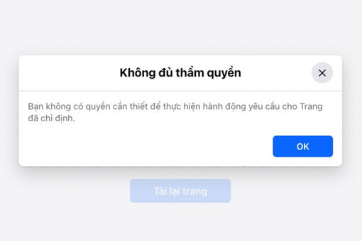 Fanpage Facebook báo lỗi, người dùng tưởng bị hack