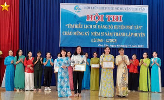 Phụ nữ huyện Phú Tân tổ chức Hội thi tìm hiểu lịch sử Đảng bộ huyện