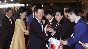 Chủ tịch nước Võ Văn Thưởng tới Tokyo bắt đầu thăm chính thức Nhật Bản