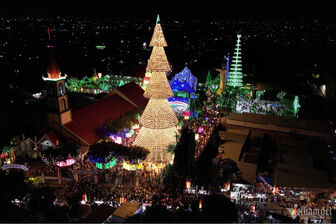 Cây thông khổng lồ kết từ 4.200 nón lá hút nghìn khách tham quan ở Đồng Nai