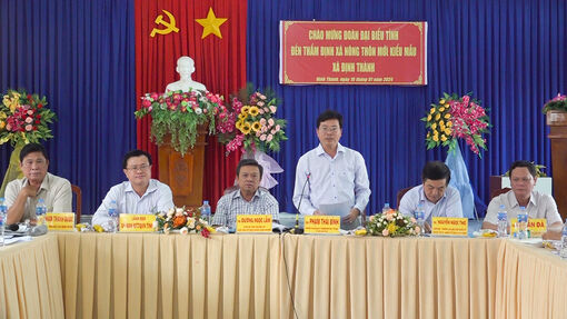 Thẩm định, xét công nhận xã Định Thành đạt chuẩn xã nông thôn mới kiểu mẫu năm 2023.