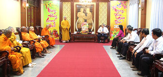 Ban Trị sự Giáo hội Phật giáo Việt Nam tỉnh An Giang chúc Tết Tỉnh ủy và UBND tỉnh An Giang