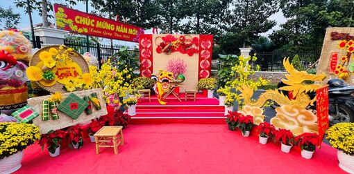 UBND phường Mỹ Hòa đạt giải nhất Hội thi trang trí tiểu cảnh Ngày Tết mừng Xuân Giáp Thìn 2024