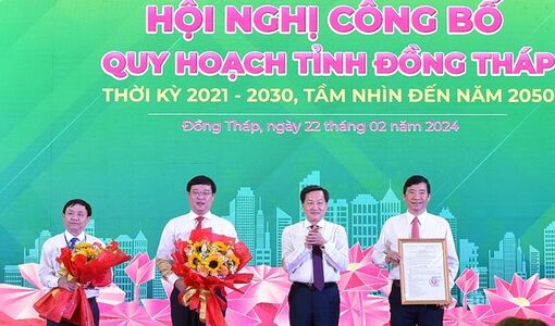 Phó Thủ tướng Lê Minh Khái dự hội nghị công bố Quy hoạch tỉnh Đồng Tháp thời kỳ 2021-2030, tầm nhìn đến năm 2050