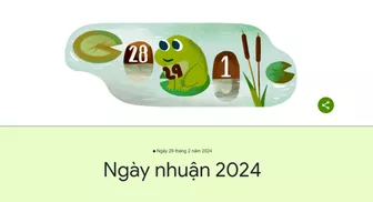 Google Doodle đón năm nhuận, ngày 29/2/2024 với chú ếch dễ thương