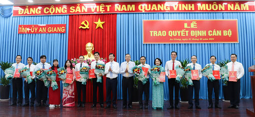 Ban Thường vụ Tỉnh ủy An Giang trao quyết định cán bộ