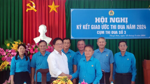 Cụm Thi đua số 3, thuộc Liên đoàn Lao động tỉnh An Giang ký kết thi đua năm 2024