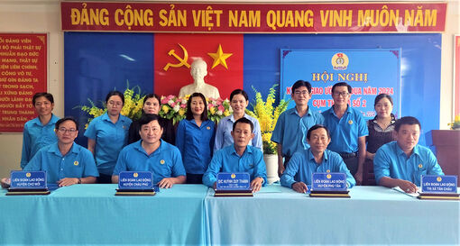 Cụm Thi đua số 2 Liên đoàn Lao động tỉnh An Giang ký kết giao ước thi đua năm 2024