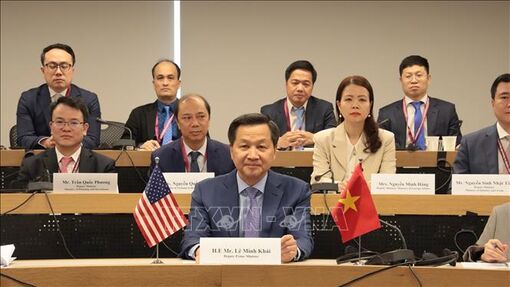 Phó Thủ tướng Lê Minh Khái trao đổi với Đại diện Thương mại Hoa Kỳ