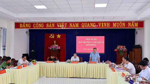 Huyện ủy Phú Tân kiểm điểm tình hình thực hiện nhiệm vụ chính trị quý I/2024