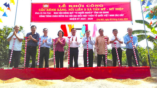 Khởi công xây dựng cầu Kênh Xáng, nối liền 2 xã Tấn Mỹ - Mỹ Hiệp
