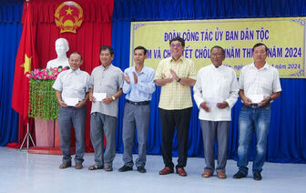 Ủy ban Dân tộc chúc Tết Chol Chnam Thmay người có uy tín ở An Giang
