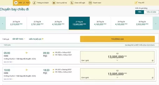 Giá vé máy bay dịp nghỉ lễ 30/4-1/5 cao chót vót