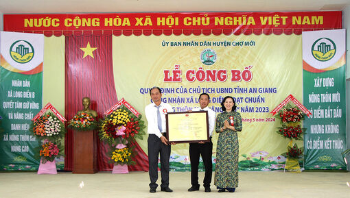 Xã Long Điền B được công nhận đạt chuẩn xã nông thôn mới nâng cao
