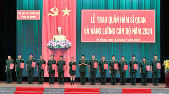 Gần 120 sĩ quan, quân nhân chuyên nghiệp tỉnh An Giang được thăng quân hàm