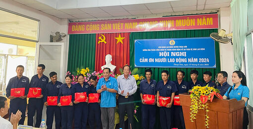 Liên đoàn Lao động huyện Thoại Sơn phối hợp doanh nghiệp tổ chức Hội nghị “Cảm ơn người lao động”