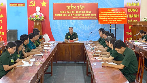 Thị trấn Ba Chúc tổ chức diễn tập chiến đấu trong khu vực phòng thủ