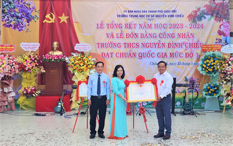 Trường THCS Nguyễn Đình Chiểu đón Bằng công nhận "Trường đạt chuẩn quốc gia mức độ 1"