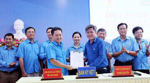 Liên đoàn Lao động tỉnh An Giang ký kết phối hợp hoạt động năm 2024 với Chi nhánh CEP Long Xuyên