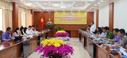 Đoàn kiểm tra liên ngành của Bộ Tư pháp làm việc về công tác bồi thường Nhà nước năm 2024, tại An Giang