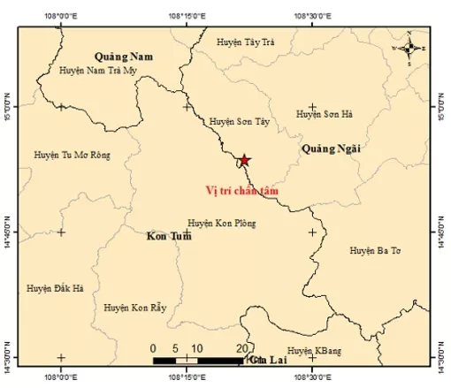 Tháng 5, cả nước có 18 trận động đất trên địa bàn 5 tỉnh