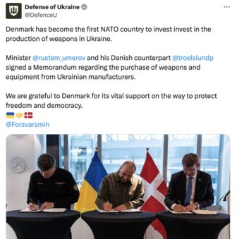 Đan Mạch trở thành quốc gia NATO đầu tiên đầu tư sản xuất vũ khí tại Ukraine