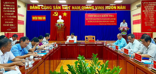 Ban Tuyên giáo Tỉnh ủy An Giang kiểm tra công tác tuyên giáo tại huyện Thoại Sơn