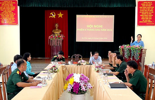 Đảng ủy Quân sự huyện An Phú hội nghị phiên 6 tháng đầu năm 2024