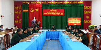 Diễn tập chiến đấu phòng thủ xã Tân Tuyến