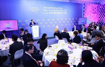 Thủ tướng Phạm Minh Chính đối thoại với lãnh đạo các tập đoàn lớn của WEF