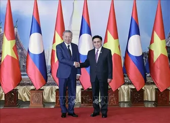 Chủ tịch nước Tô Lâm hội kiến Chủ tịch Quốc hội Lào