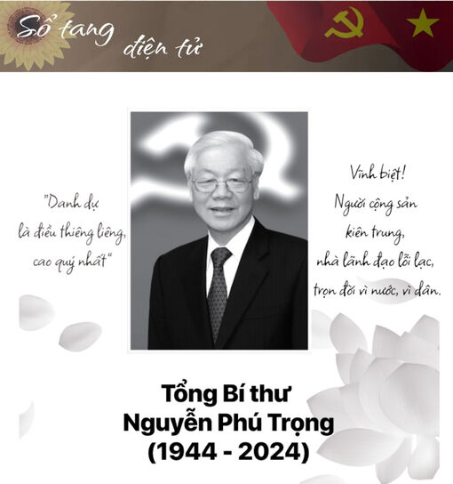Gửi lời chia buồn đến gia quyến Tổng Bí thư Nguyễn Phú Trọng qua "sổ tang điện tử"