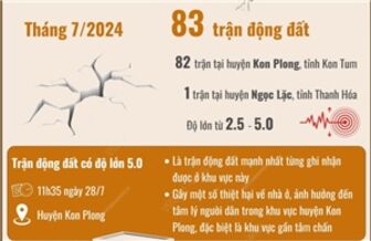 Xảy ra 222 trận động đất nhỏ kể từ đầu năm 2024