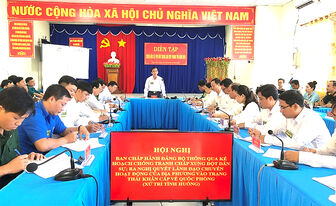 Xã Phú Hữu tổ chức diễn tập trong khu vực phòng thủ năm 2024