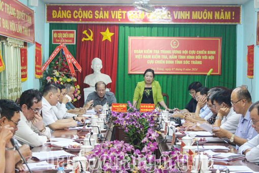 Đoàn công tác Trung ương Hội Cựu chiến binh Việt Nam làm việc với Hội Cựu chiến binh tỉnh Sóc Trăng