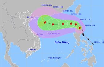 Thời tiết ngày 3/9: Bão Yagi gần biển đông