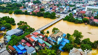 Toàn cảnh TP Thái Nguyên chìm trong biển nước, nhiều tuyến đường bị chia cắt