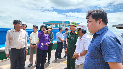 Phó Chủ tịch UBND tỉnh An Giang Nguyễn Thị Minh Thúy khảo sát tình hình quản lý, khai thác khoáng sản cát sông