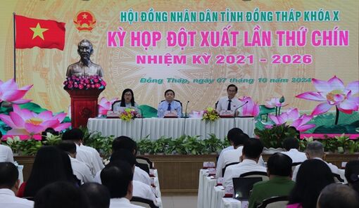 Hội đồng nhân dân tỉnh Đồng Tháp khóa X: Kỳ họp đột xuất lần thứ 9 thông qua 12 nghị quyết