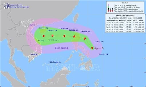 Ngày 24/10, bão TRAMI có khả năng trở thành bão số 6 năm 2024