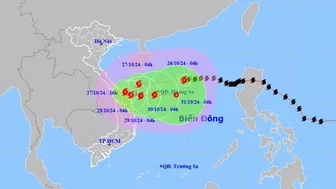 Đêm nay, bão số 6 ảnh hưởng tới vùng biển từ Quảng Bình đến Quảng Ngãi