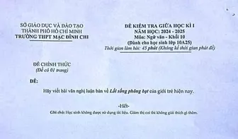 Lối sống 'phông bạt' của giới trẻ vào đề thi văn