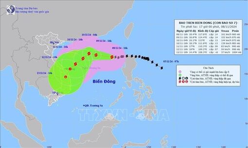 Dự báo thời tiết đêm 8/11: Bão số 7 diễn biến phức tạp, nguy cơ ảnh hưởng ven biển miền Trung