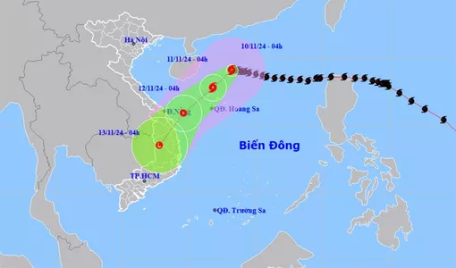 Bão số 7 hướng vào vùng biển Quảng Trị đến Quảng Ngãi