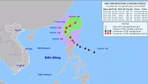 Bão Usagi khả năng vào Biển Đông trong đêm nay