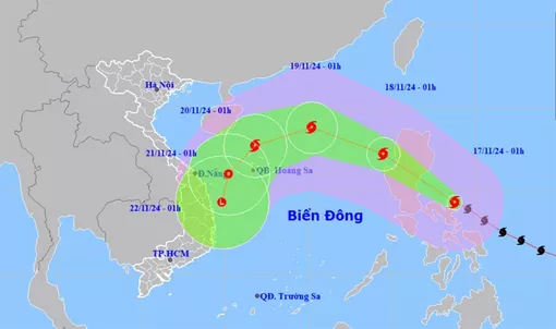 Siêu bão Man-yi khả năng vào Biển Đông trong đêm nay