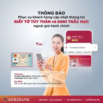 Agribank chi nhánh tỉnh An Giang tăng cường giao dịch ngoài giờ hành chính phục vụ khách hàng cập nhật thông tin giấy tờ tùy thân và sinh trắc học